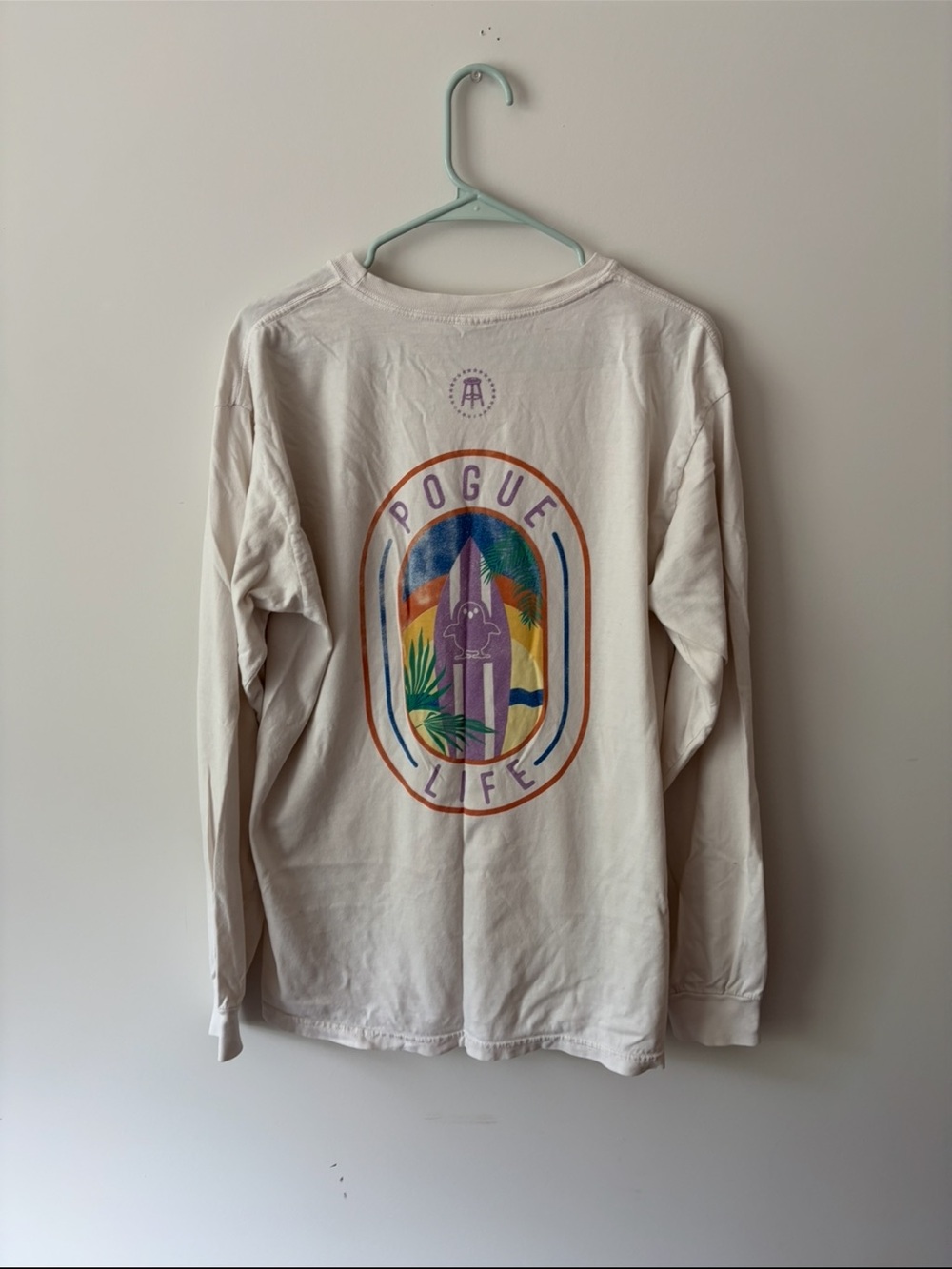 Outer Banks OBX Merch Pogue Life North Carolina Long-Sleeve Tee in Cream White